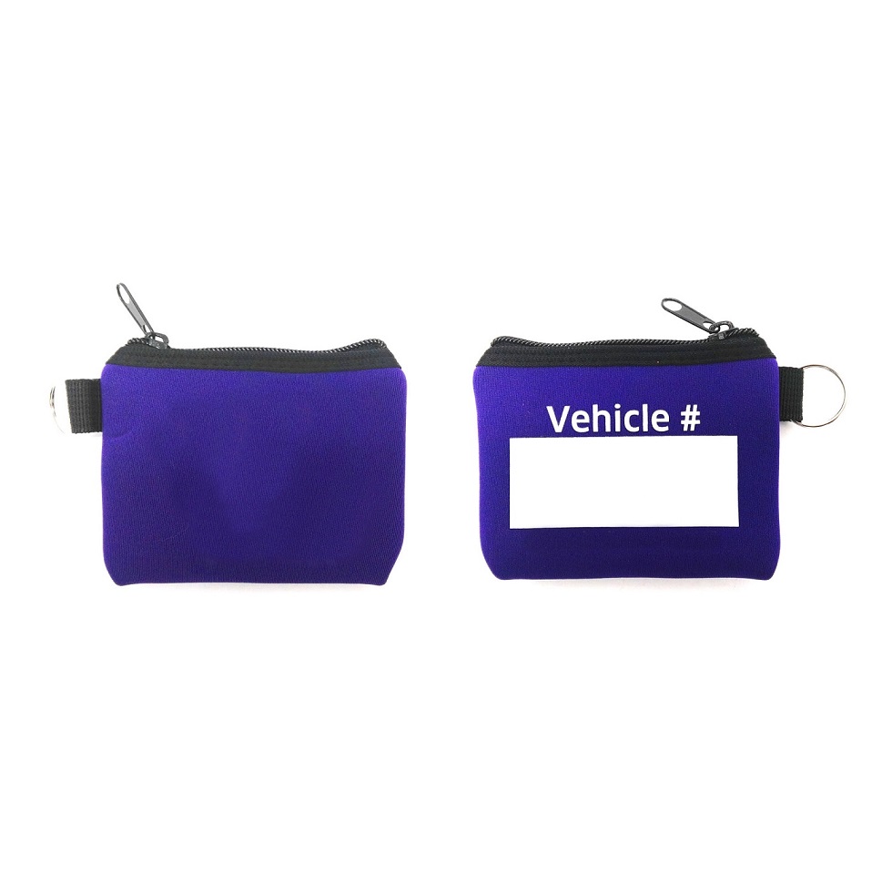 GL-AAA1004 4.5”x 3.25” Neoprene Zipped Coin Bag with Key Ring