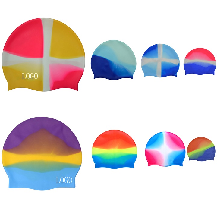 GL-AAJ1024 Unisex Colorful Waterproof Silicone Swimming Cap