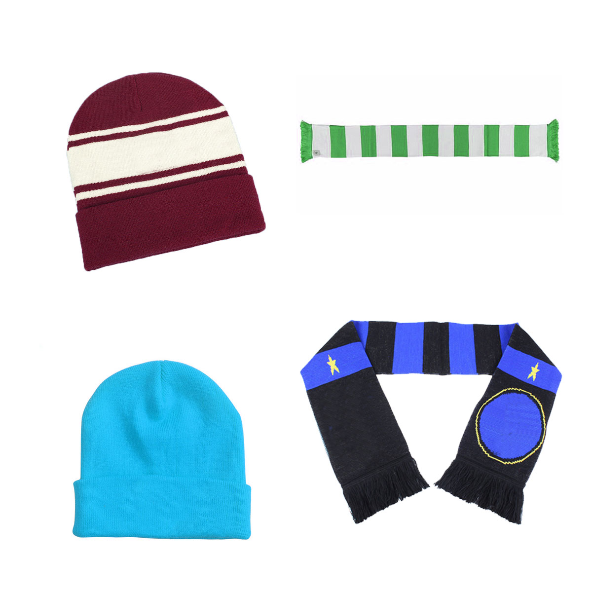 GL-AAJ1033 Custom Acrylic Jacquard Cuff Beanie Hat and Scarf