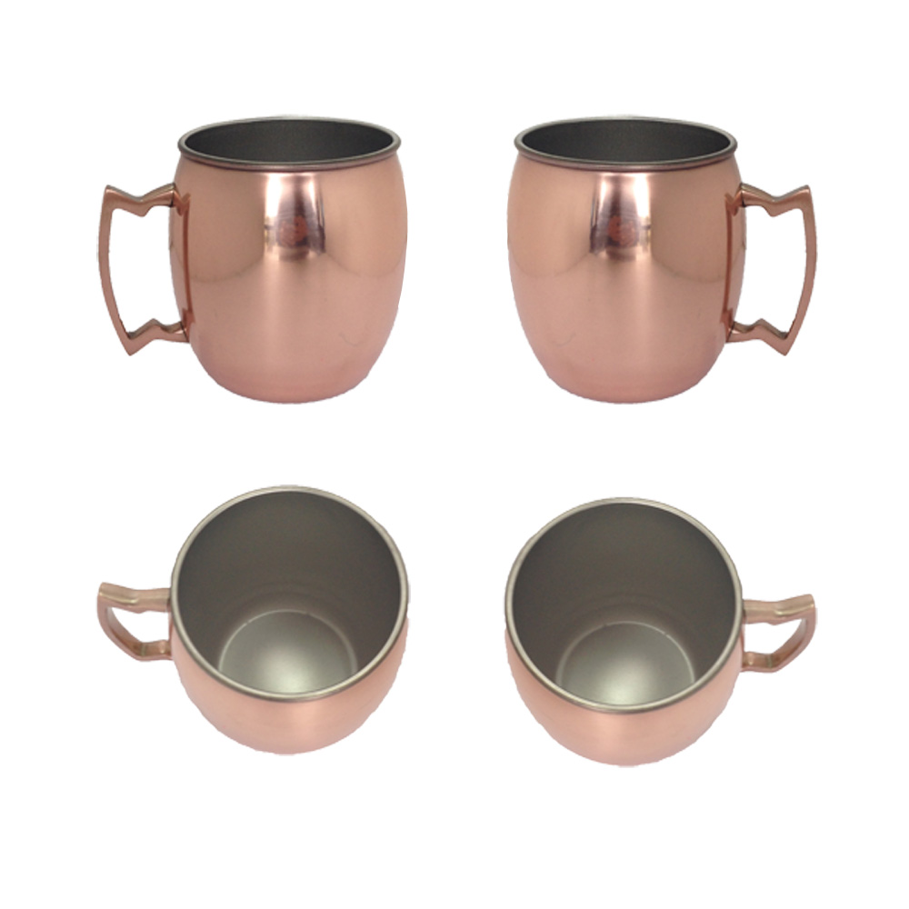 GL-AAA1037 15oz Single Wall SS Cup Copper Plating Beer Mug