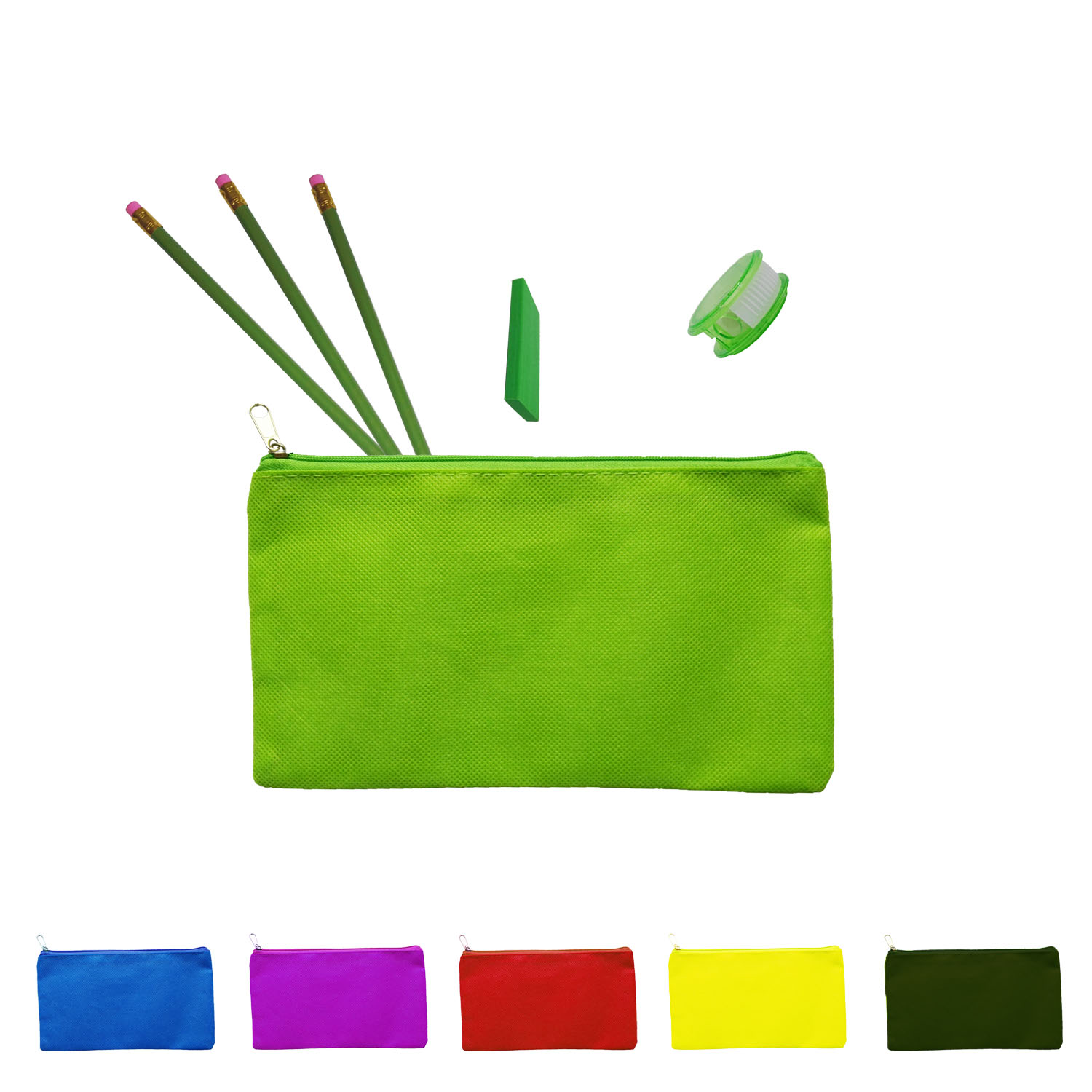 GL-AAA1120 8.5inx5in Non-Woven Pencil Pouch Zipper Closed