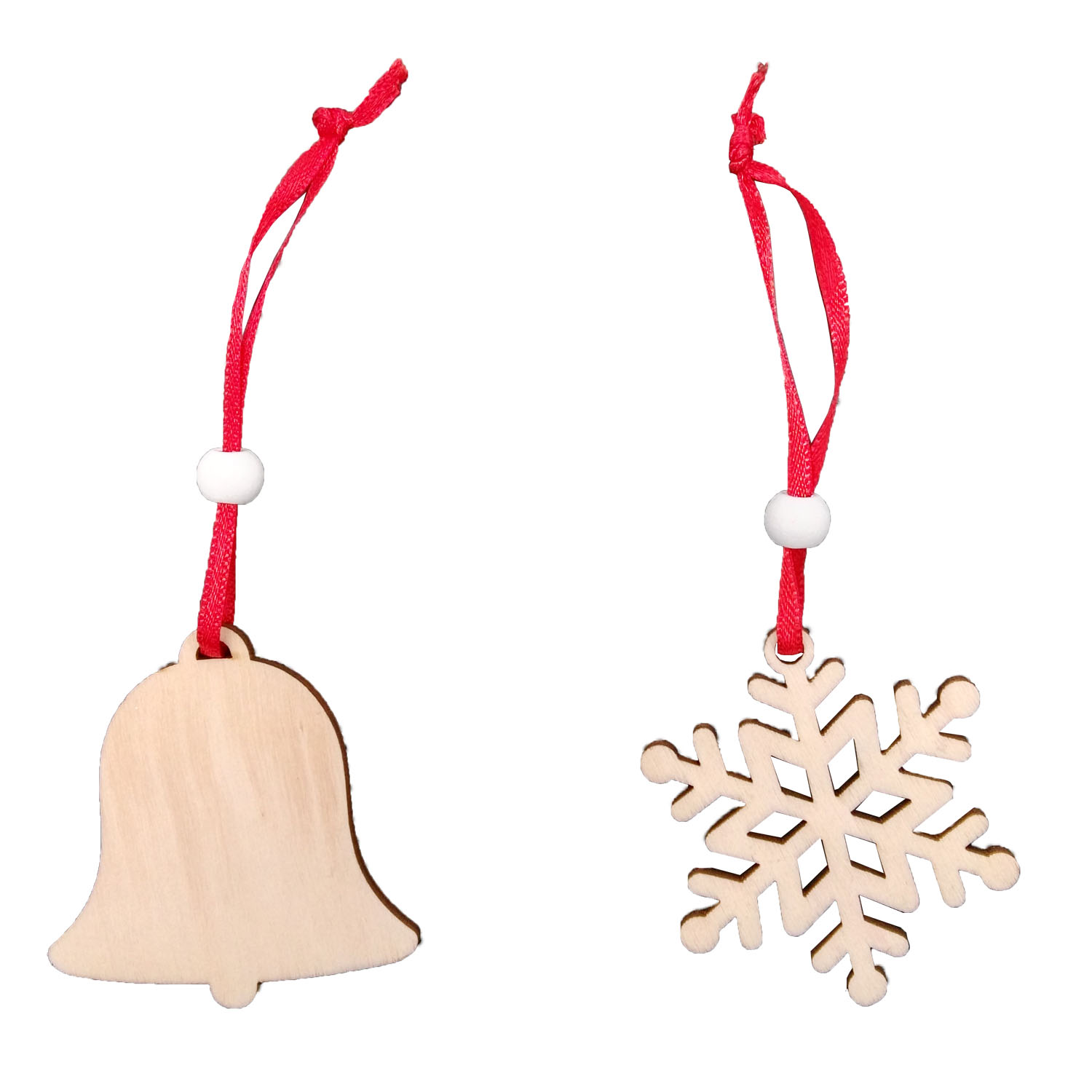 GL-AAA1247 Hanging Wooden Snowflake and Bell for Decoration