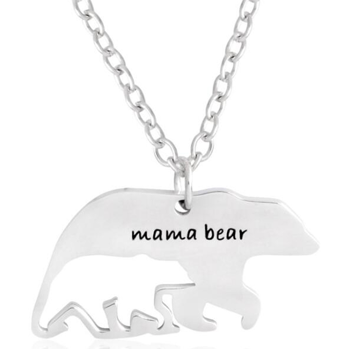 GL-AAA1263 Metal Mama and Baby Bear Necklace