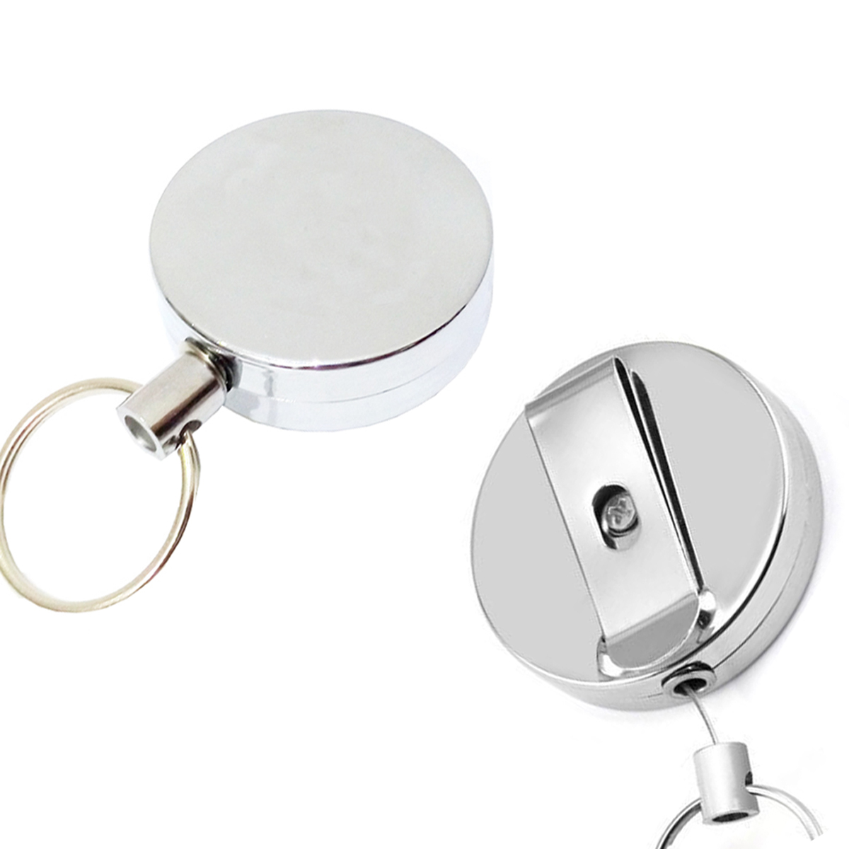 GL-AAD1049 Solid Metal Retractable Badge Reel with Key Ring