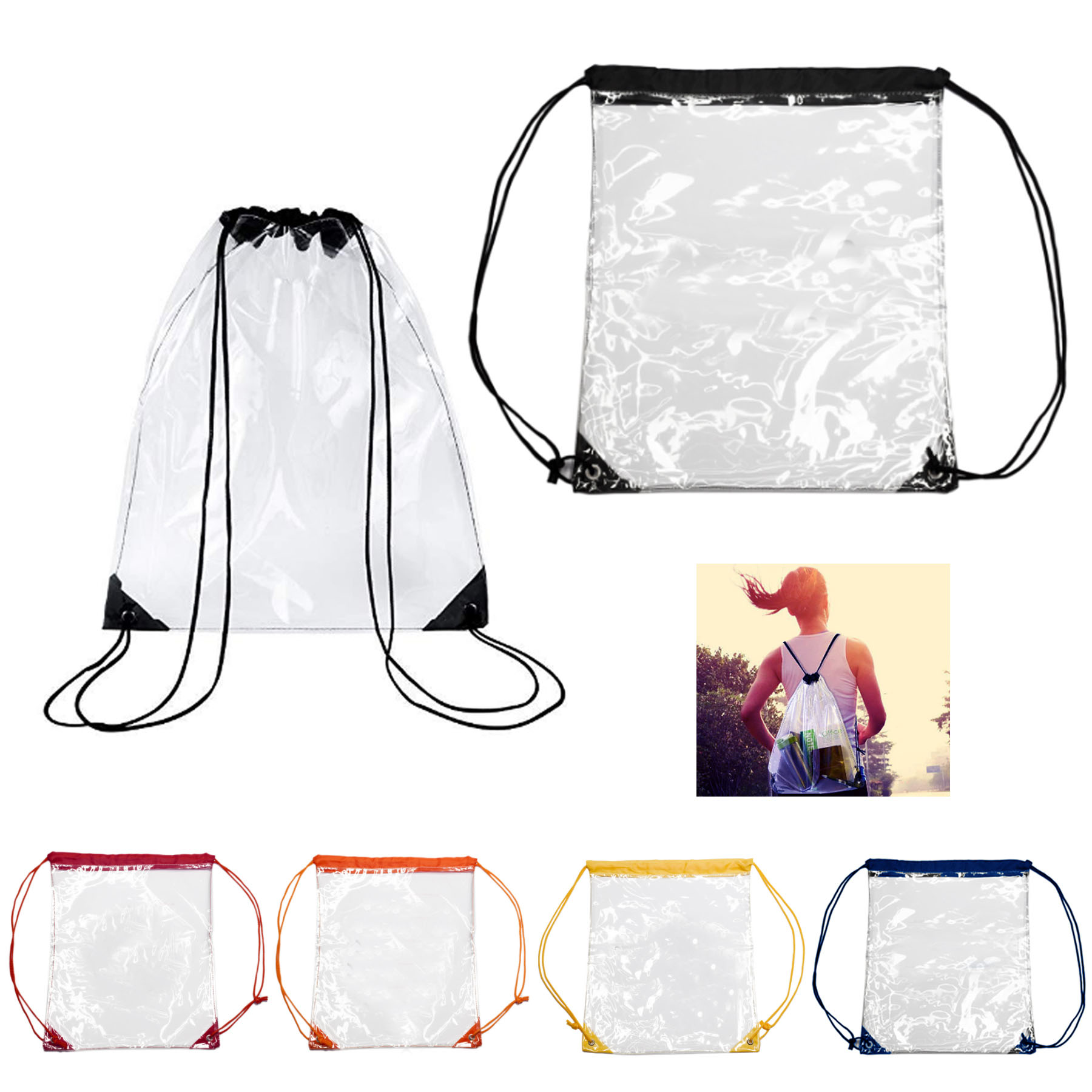 GL-JJJ1012 Clear Drawstring Backpack