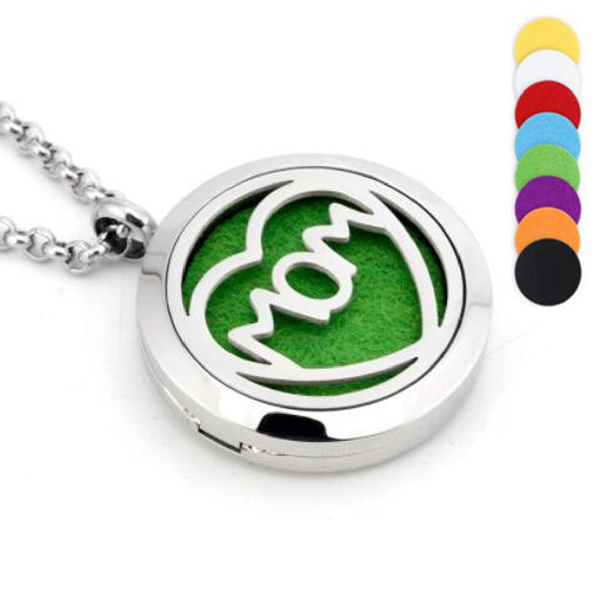 GL-ELY1078 Stainless Steel Mom Oil Diffuser Necklace
