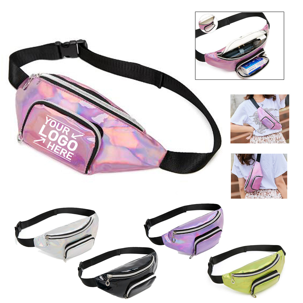 GL-JJJ1026 Iridescent Hologram Fanny Pack