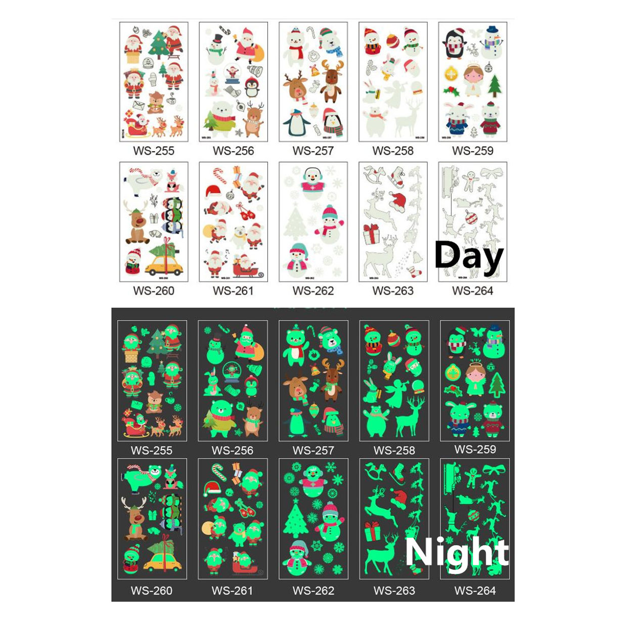 GL-ELY1355 Christmas Luminous Tattoo Sticker