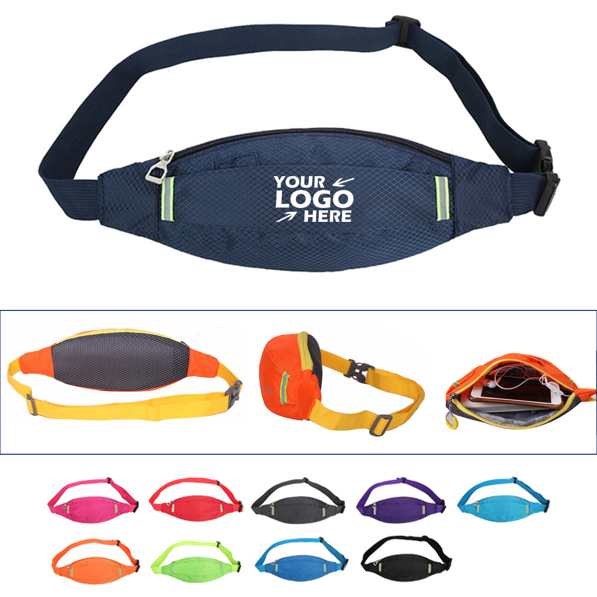 GL-SUH1033 Reflective Sports Waist Pack