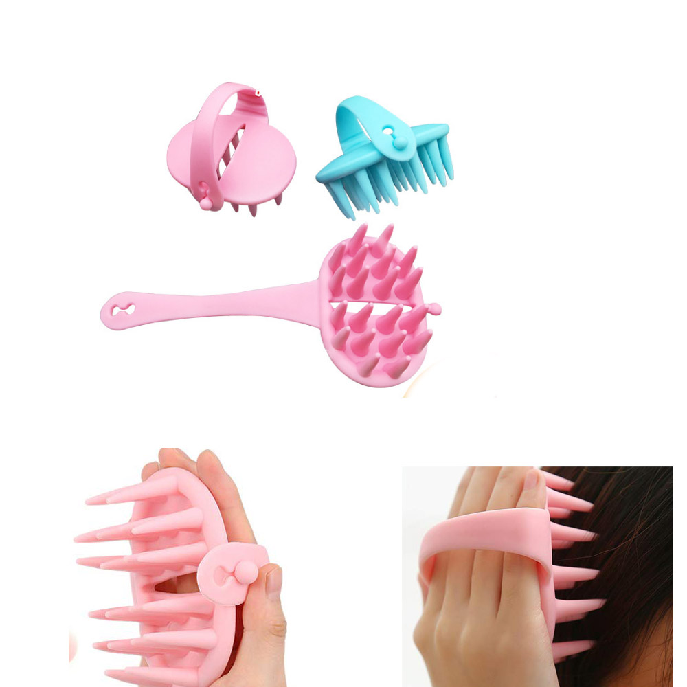 GL-AAJ1211 Silicone Shampoo Scalp Massage Brush with Easy Handle