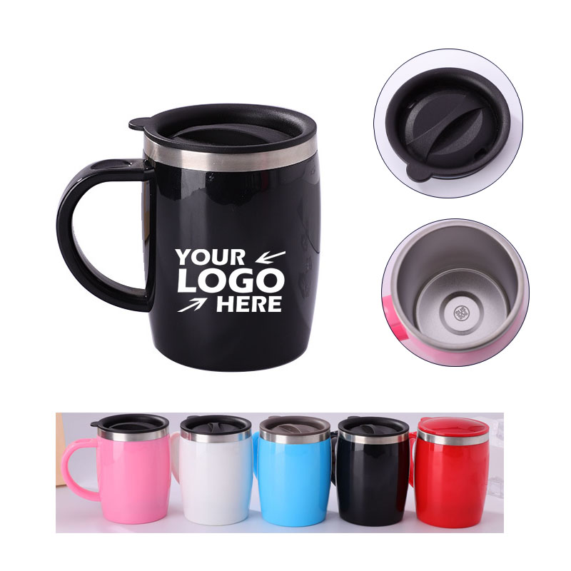 GL-SUH1045 15 oz Plastic Stainless Steel Travel Mug with Handle