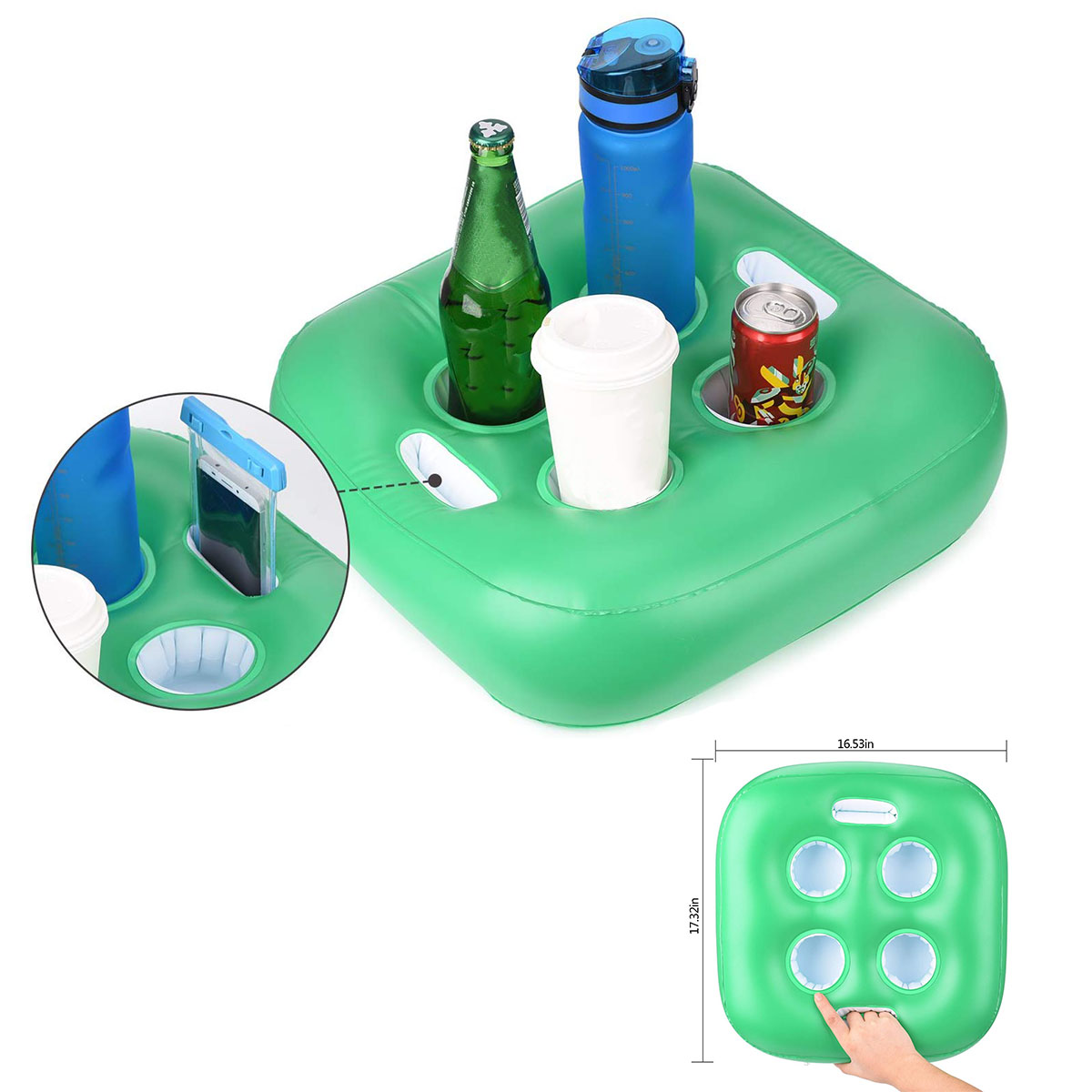 GL-AKL0124 Inflatable Floating Drink Holder with 6 Holes